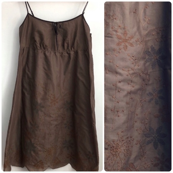 ESPRIT Cotton Spaghetti Summer Dress Brown